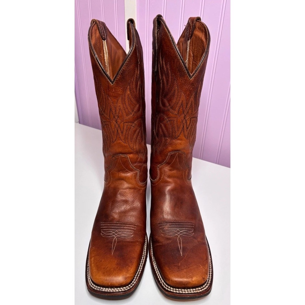 Circle G Corral Trading Women's Cowboy Boots, Size 11, Brown Leather, Square Toe